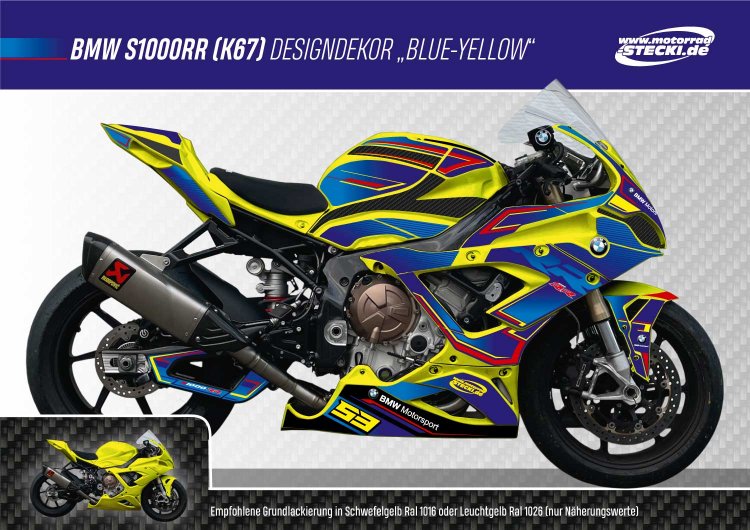 Premium Designdekor Blue Yellow Bmw 19 Blue Yellow 399 00 Motorrad Stecki